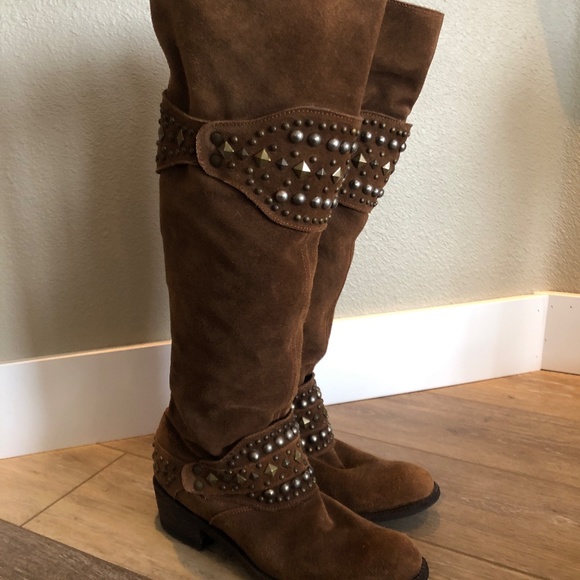 Five Worlds/Sundance Tall Suede Boots size 7 1/2 - EUC Old Gringo style! - Picture 3 of 10